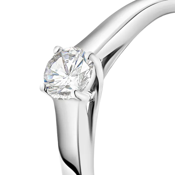 0,20 Karat Diamant Verlobungsring, Weißgold 585 / 14K, Weite 50 mm, Gewicht ca. 2.5 g.