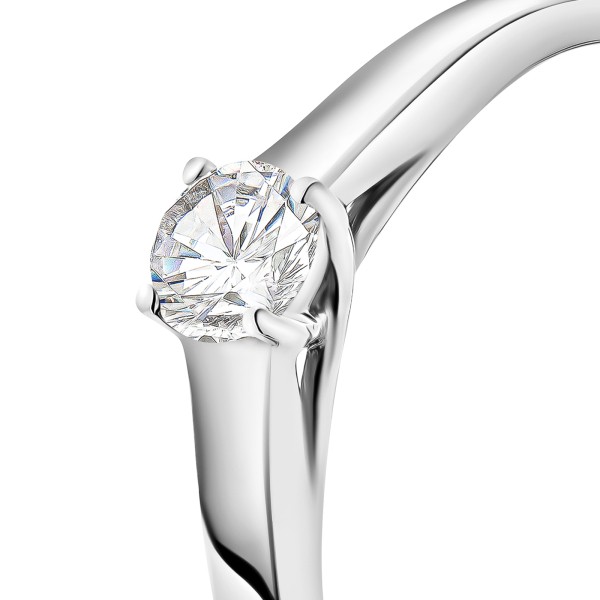 0,20 Karat Diamant Verlobungsring, Weißgold 750 / 18K, Weite 50 mm, Gewicht ca. 2.39 g.