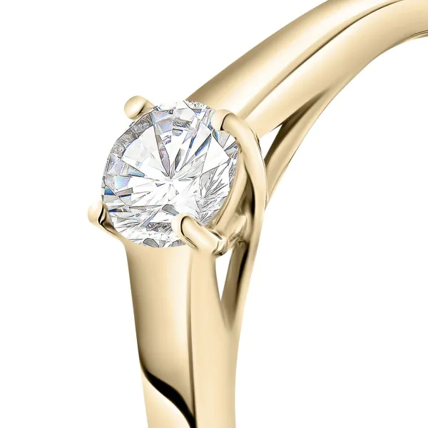 0,30 Karat Diamant Verlobungsring mit GIA Certifikate, Gelbgold 750 / 18K, Weite 54 mm, Gewicht ca. 2.84 g.