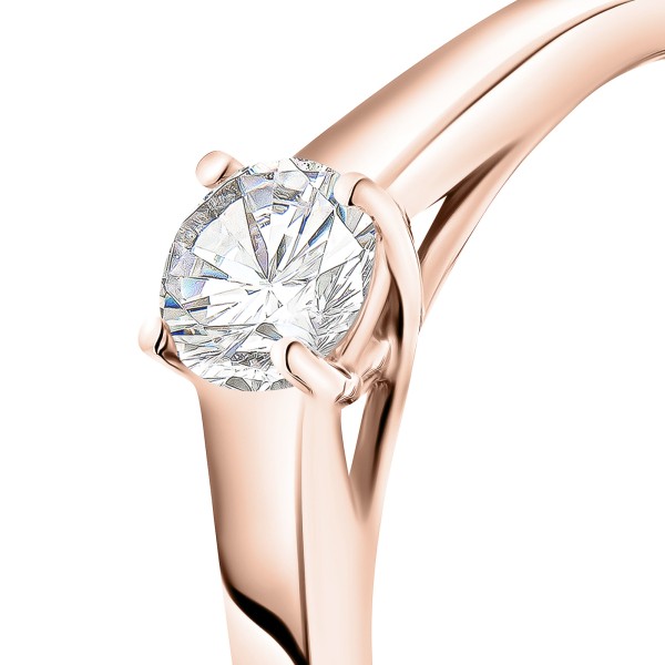 0,30 Karat Diamant Verlobungsring mit GIA Zertifikat, Rotgold 750 / 18K, Breite 1,7 mm,Weite 52 mm, Gewicht ca. 2.84 g.