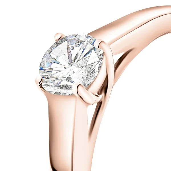 0,40 Karat Diamant Verlobungsring mit GIA Zertifikat, Rotgold 750 / 18K, Breite 1,7 mm,Weite 58 mm, Gewicht ca. 3.41 g.