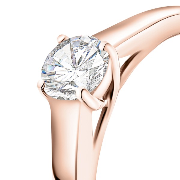 0,40 Karat Diamant Verlobungsring mit GIA Zertifikat, Rotgold 585 / 14K, Breite 1,7 mm,Weite 52 mm, Gewicht ca. 2.6 g.