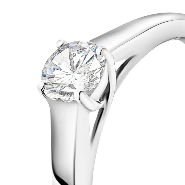 0,40 Karat Diamant Verlobungsring mit GIA Zertifikat, Weißgold 750 / 18K, Breite 1,7 mm,Weite 52 mm, Gewicht ca. 3.41 g.