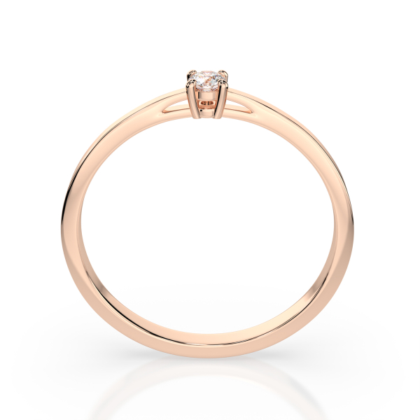 0,10 Karat Diamant Verlobungsring mit 1 Diamanten, Rotgold 585 / 14K, Weite 70 mm, Gewicht ca. 1.2 g.