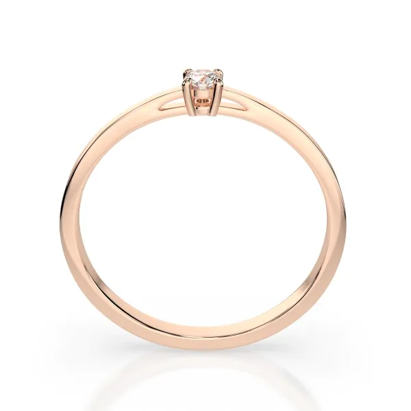 0,10 Karat Diamant Verlobungsring mit 1 Diamanten, Rotgold 585 / 14K