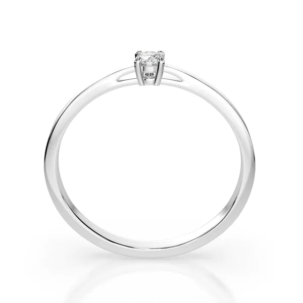 0,10 Karat Diamant Verlobungsring mit 1 Diamanten, Weißgold 585 / 14K