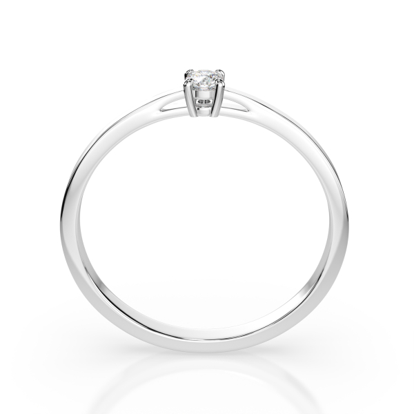 0,10 Karat Diamant Verlobungsring mit 1 Diamanten, Weißgold 585 / 14K, Weite 56 mm, Gewicht ca. 1.2 g.
