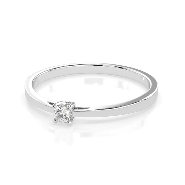 0,10 Karat Diamant Verlobungsring mit 1 Diamanten, Weißgold 585 / 14K