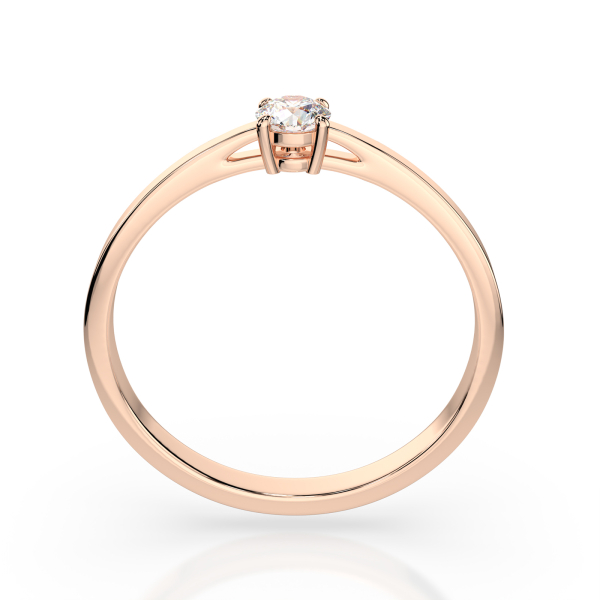 0,20 Karat Diamant Verlobungsring mit 1 Diamanten, Rotgold 585 / 14K, Weite 59 mm, Gewicht ca. 1.5 g.