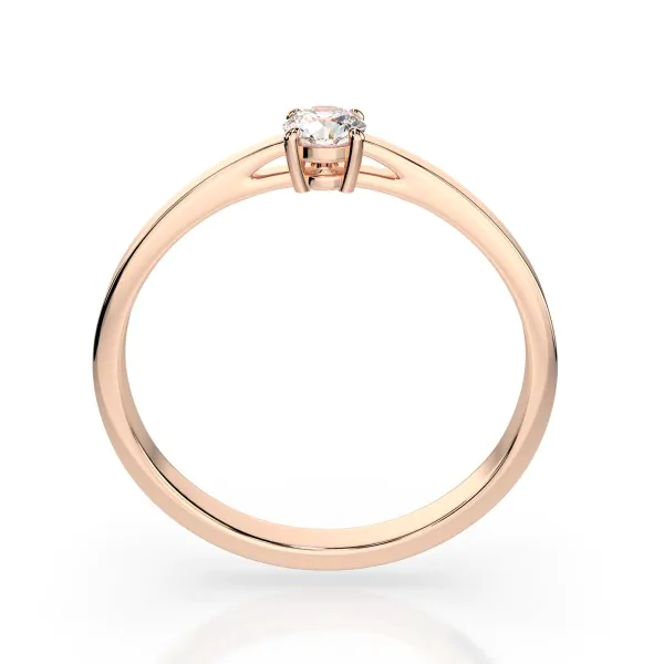 0,20 Karat Diamant Verlobungsring mit 1 Diamanten, Rotgold 585 / 14K