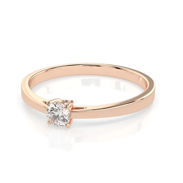 0,20 Karat Diamant Verlobungsring mit 1 Diamanten, Rotgold 585 / 14K