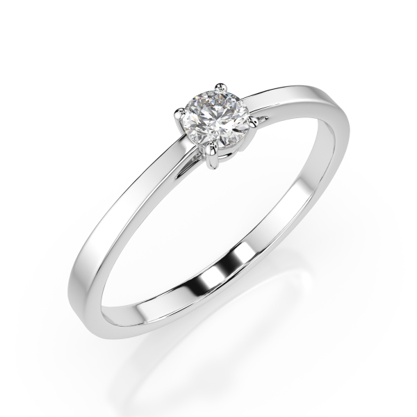 0,20 Karat Diamant Verlobungsring mit 1 Diamanten, Weißgold 585 / 14K, Weite 68 mm, Gewicht ca. 1.5 g.
