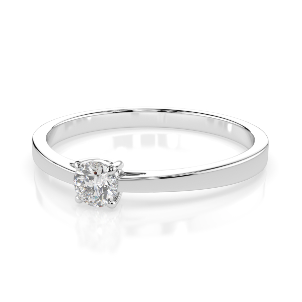0,20 Karat Diamant Verlobungsring mit 1 Diamanten, Weißgold 585 / 14K, Weite 68 mm, Gewicht ca. 1.5 g.