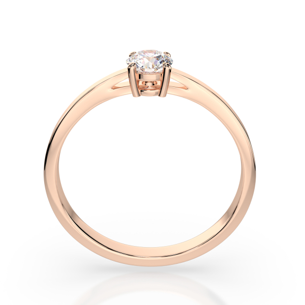0,30 Karat Diamant Verlobungsring mit 1 Diamanten, Rotgold 585 / 14K, Weite 64 mm, Gewicht ca. 1.55 g.