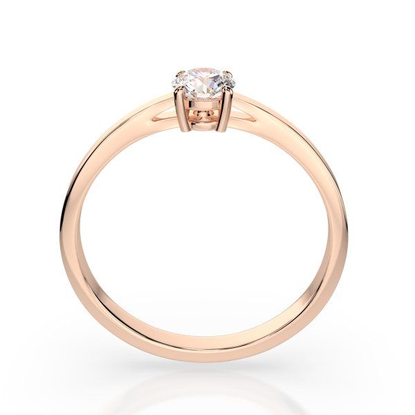 0,30 Karat Diamant Verlobungsring mit 1 Diamanten, Rotgold 585 / 14K, Weite 66 mm, Gewicht ca. 1.55 g.