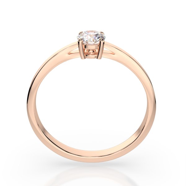 0,30 Karat Diamant Verlobungsring mit 1 Diamanten, Rotgold 585 / 14K, Weite 72 mm, Gewicht ca. 1.55 g.