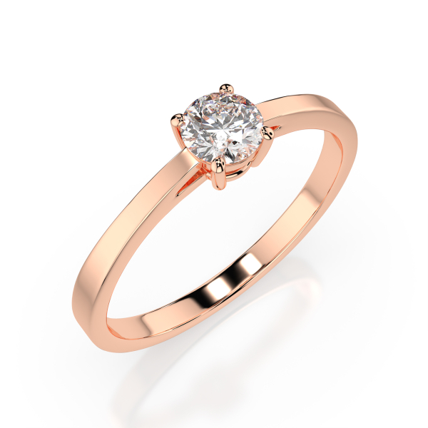 0,30 Karat Diamant Verlobungsring mit 1 Diamanten, Rotgold 585 / 14K, Weite 64 mm, Gewicht ca. 1.55 g.