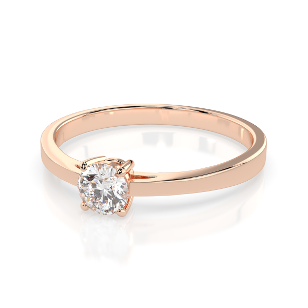 0,30 Karat Diamant Verlobungsring mit 1 Diamanten, Rotgold 585 / 14K, Weite 61 mm, Gewicht ca. 1.55 g.