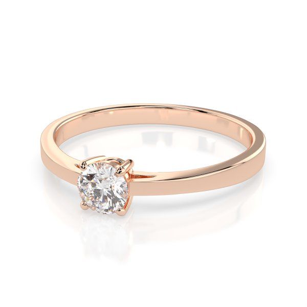 0,30 Karat Diamant Verlobungsring mit 1 Diamanten, Rotgold 585 / 14K, Weite 56 mm, Gewicht ca. 1.55 g.