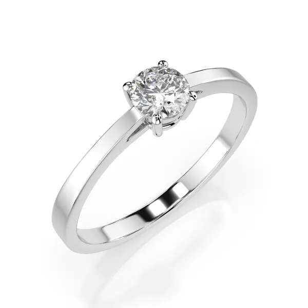 0,30 Karat Diamant Verlobungsring mit 1 Diamanten, Weißgold 585 / 14K, Weite 49 mm, Gewicht ca. 1.55 g.