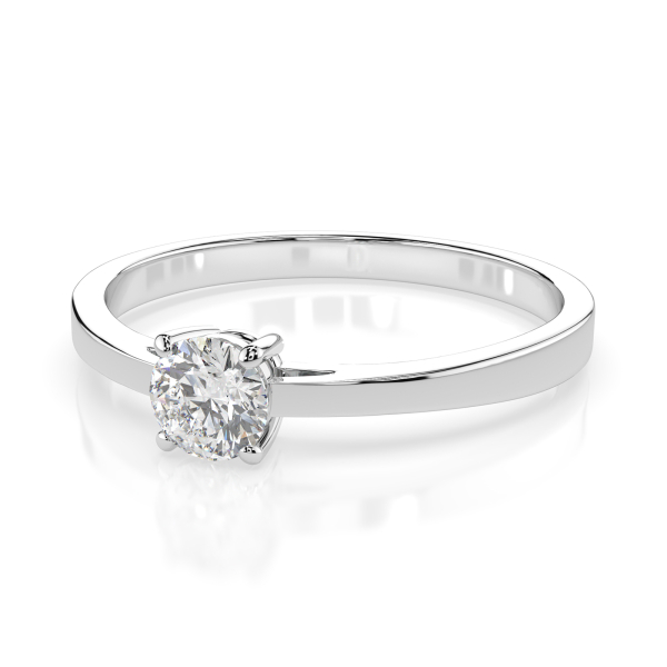 0,30 Karat Diamant Verlobungsring mit 1 Diamanten, Weißgold 585 / 14K, Weite 54 mm, Gewicht ca. 1.55 g.