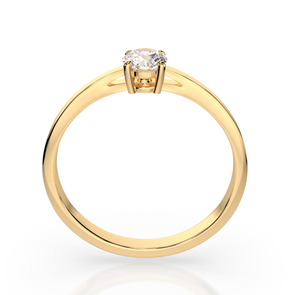 0,30 Karat Diamant Verlobungsring mit 1 Diamanten, Gelbgold 585 / 14K, Weite 55 mm, Gewicht ca. 1.55 g.