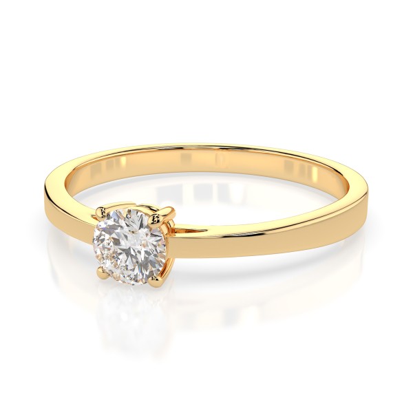 0,30 Karat Diamant Verlobungsring mit 1 Diamanten, Gelbgold 585 / 14K, Weite 67 mm, Gewicht ca. 1.55 g.