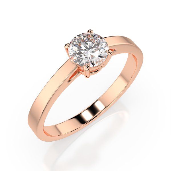 0,40 Karat Diamant Verlobungsring mit 1 Diamanten, Rotgold 585 / 14K, Weite 58 mm, Gewicht ca. 1.6 g.