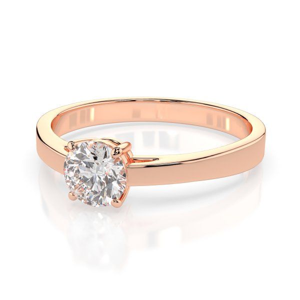 0,40 Karat Diamant Verlobungsring mit 1 Diamanten, Rotgold 585 / 14K, Weite 58 mm, Gewicht ca. 1.6 g.