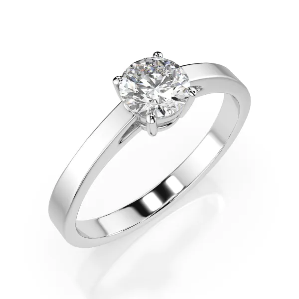 0,40 Karat Diamant Verlobungsring mit 1 Diamanten, Weißgold 585 / 14K, Weite 50 mm, Gewicht ca. 1.6 g.