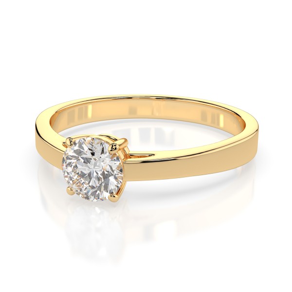 0,5 Karat Diamant Verlobungsring mit 1 Diamanten, Gelbgold 585 / 14K, Weite 52 mm, Gewicht ca. 1.95 g.