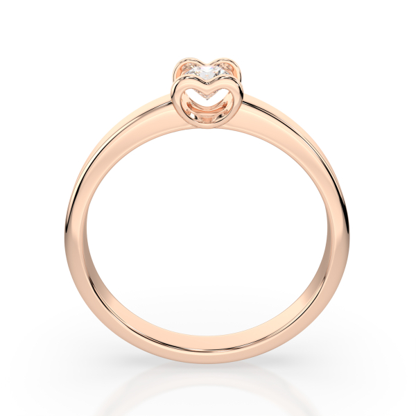 0,15 Karat Diamant Verlobungsring mit 1 Diamanten, Rotgold 585 / 14K, Weite 71 mm, Gewicht ca. 2.0 g.