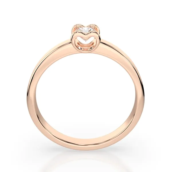 0,15 Karat Diamant Verlobungsring mit 1 Diamanten, Rotgold 585 / 14K