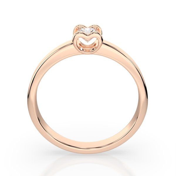 0,15 Karat Diamant Verlobungsring mit 1 Diamanten, Rotgold 585 / 14K, Weite 51 mm, Gewicht ca. 2.0 g.
