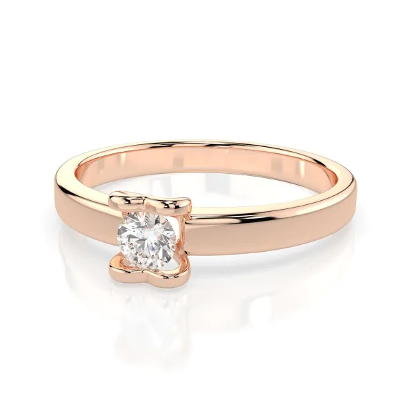 0,15 Karat Diamant Verlobungsring mit 1 Diamanten, Rotgold 585 / 14K