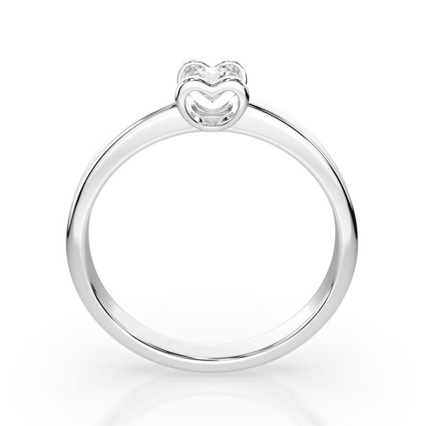 0,15 Karat Diamant Verlobungsring mit 1 Diamanten, Weißgold 585 / 14K, Weite 60 mm, Gewicht ca. 2.0 g.