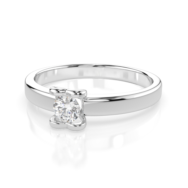 0,15 Karat Diamant Verlobungsring mit 1 Diamanten, Weißgold 585 / 14K, Weite 54 mm, Gewicht ca. 2.0 g.