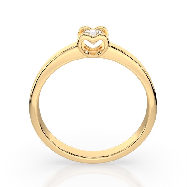 0,15 Karat Diamant Verlobungsring mit 1 Diamanten, Gelbgold 585 / 14K, Weite 51 mm, Gewicht ca. 2.0 g.
