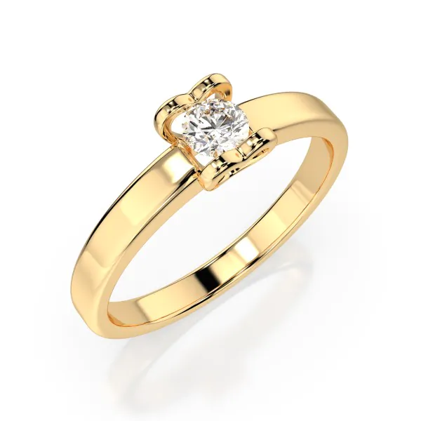 0,15 Karat Diamant Verlobungsring mit 1 Diamanten, Gelbgold 585 / 14K, Weite 54 mm, Gewicht ca. 2.0 g.