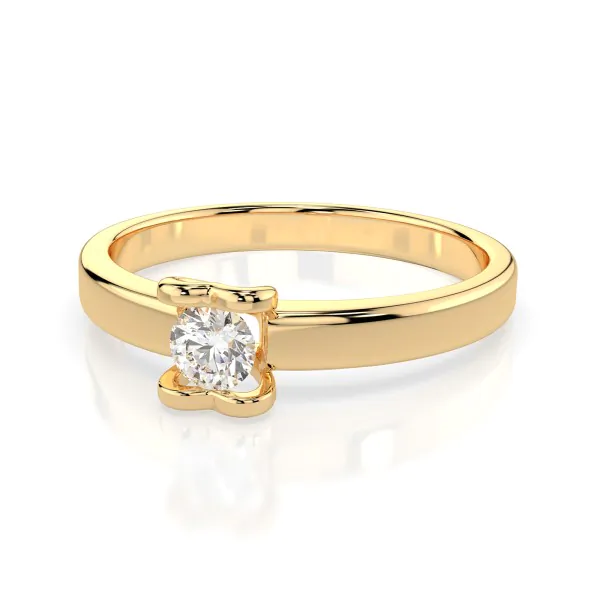 0,15 Karat Diamant Verlobungsring mit 1 Diamanten, Gelbgold 585 / 14K