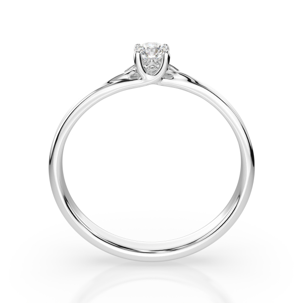 0,1 Karat Diamant Verlobungsring, Weißgold 585 / 14K, Weite 59 mm, Gewicht ca. 1.3 g.