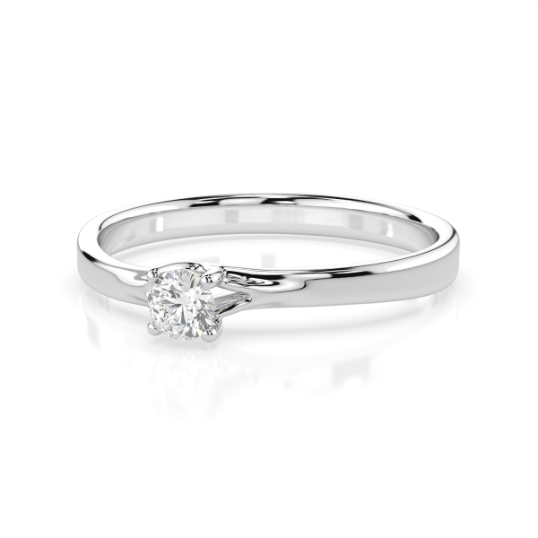 0,1 Karat Diamant Verlobungsring, Weißgold 585 / 14K, Weite 64 mm, Gewicht ca. 1.3 g.