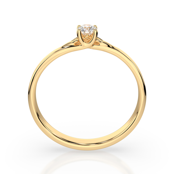 0,1 Karat Diamant Verlobungsring, Gelbgold 585 / 14K, Weite 59 mm, Gewicht ca. 1.3 g.