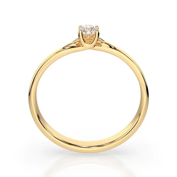 0,1 Karat Diamant Verlobungsring, Gelbgold 585 / 14K