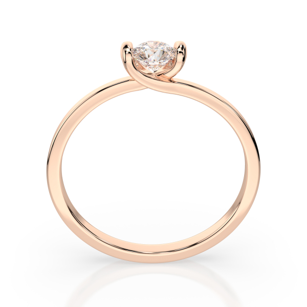 0,10 Karat Diamant Verlobungsring mit 1 Diamanten, Rotgold 585 / 14K, Weite 59 mm, Gewicht ca. 1.3 g.