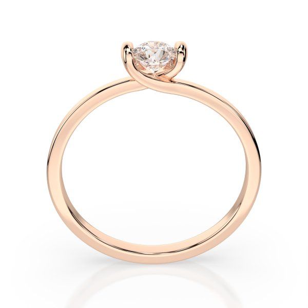 0,10 Karat Diamant Verlobungsring mit 1 Diamanten, Rotgold 585 / 14K, Weite 65 mm, Gewicht ca. 1.3 g.