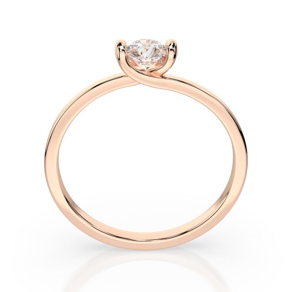 0,10 Karat Diamant Verlobungsring mit 1 Diamanten, Rotgold 585 / 14K, Weite 55 mm, Gewicht ca. 1.3 g.