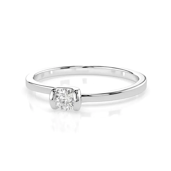 0,10 Karat Diamant Verlobungsring mit 1 Diamanten, Weißgold 585 / 14K