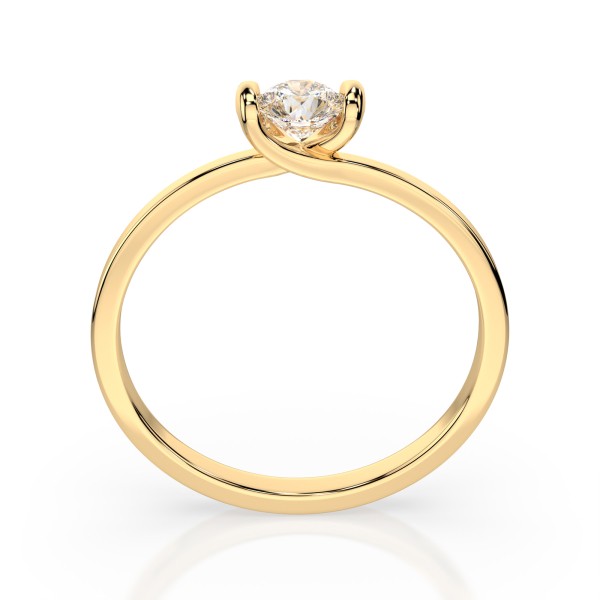 0,10 Karat Diamant Verlobungsring mit 1 Diamanten, Gelbgold 585 / 14K, Weite 59 mm, Gewicht ca. 1.3 g.