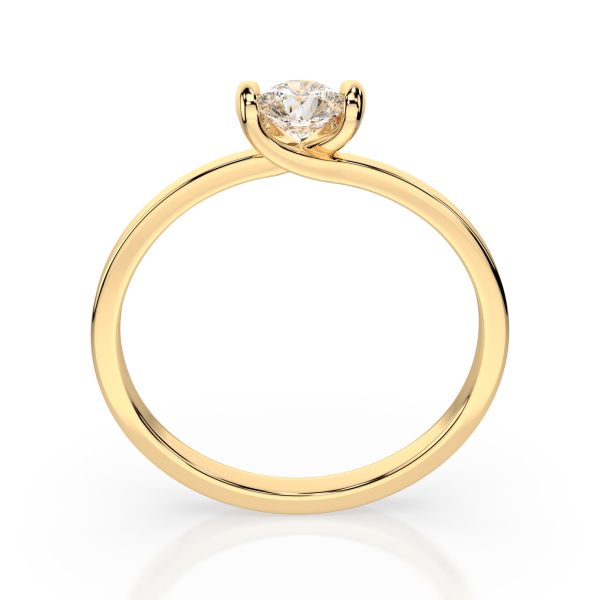 0,10 Karat Diamant Verlobungsring mit 1 Diamanten, Gelbgold 585 / 14K, Weite 54 mm, Gewicht ca. 1.3 g.